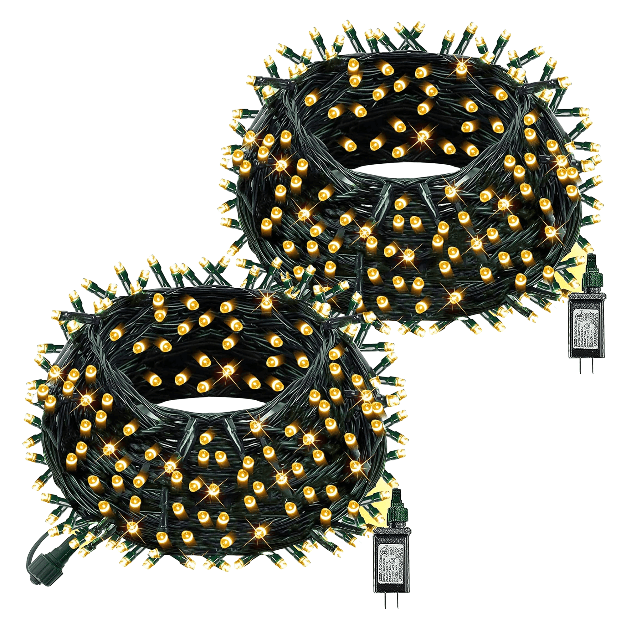 Dazzle Bright Christmas String Lights, 132FT 400 LED Connectable Green ...