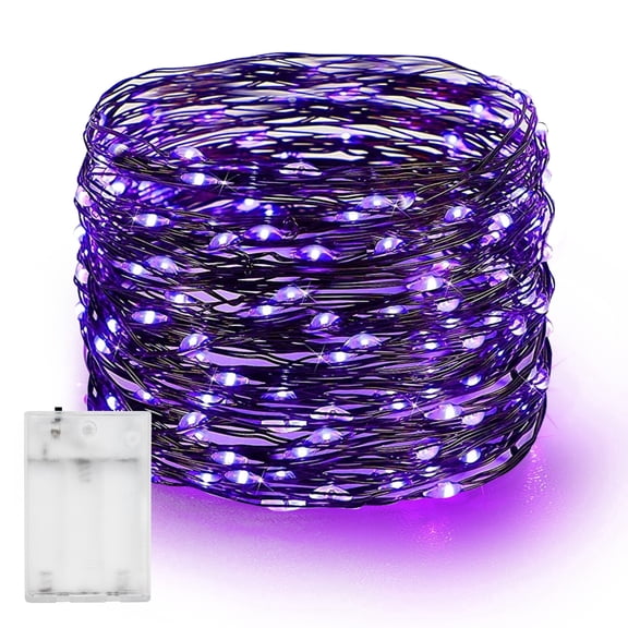 Dazzle Bright Color Changing Fairy Lights Battery Operated, 2 Pack Total 40FT 120LED Silver Copper Wire RGB String Lights with Remote, Waterproof Halloween Decorations for Indoor Outdoor Party Decor