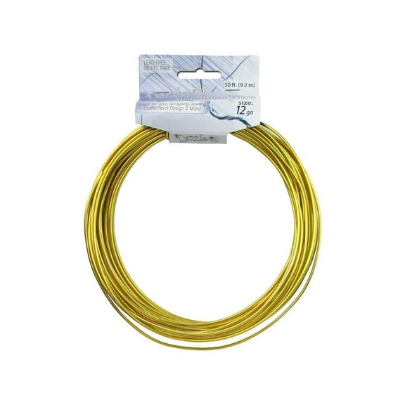 Dazzle It Aluminum Wire 12ga 30ft Rnd Gold