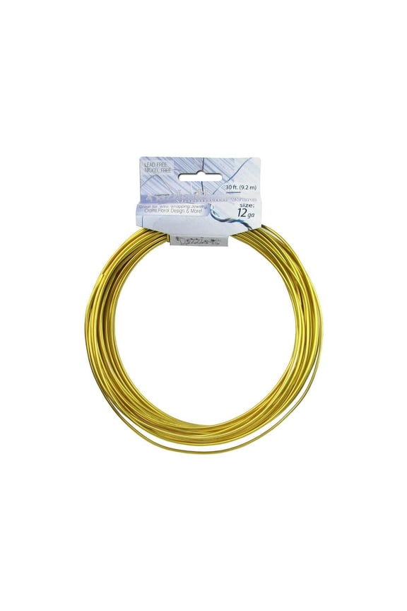 Dazzle It Aluminum Wire 12ga 30ft Rnd Gold