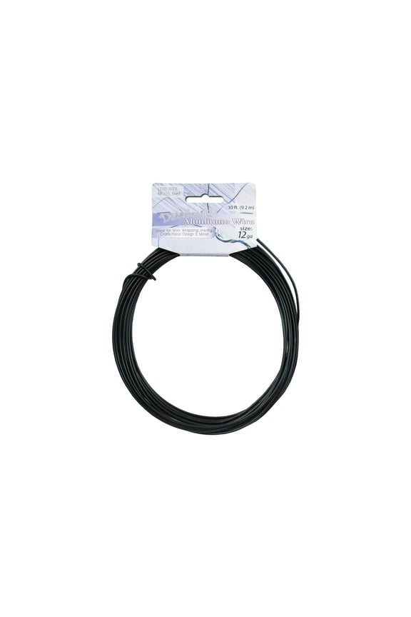 Dazzle It Aluminum Wire 12ga Rnd 30ft Black