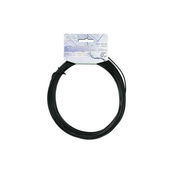 Dazzle It Aluminum Wire 12ga Rnd 30ft Black