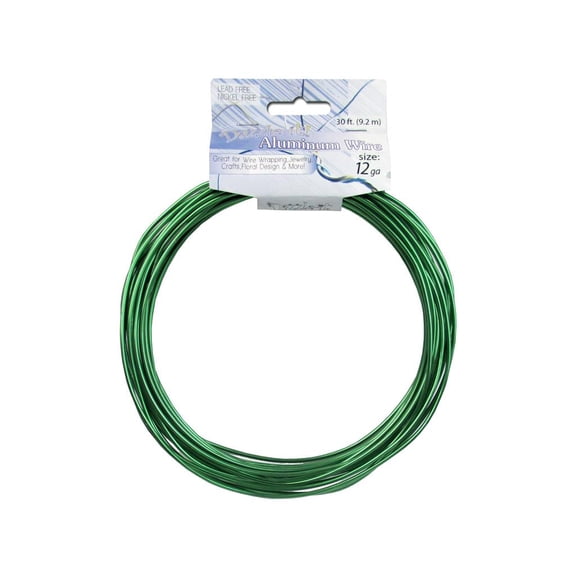 Dazzle It Aluminum Wire 12ga Rnd 30ft Green