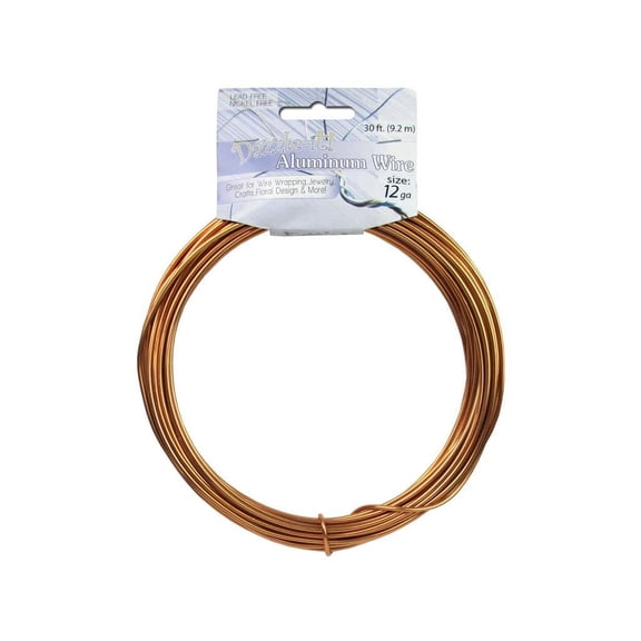 Dazzle It Aluminum Wire 12ga Rnd 30ft Light Copper