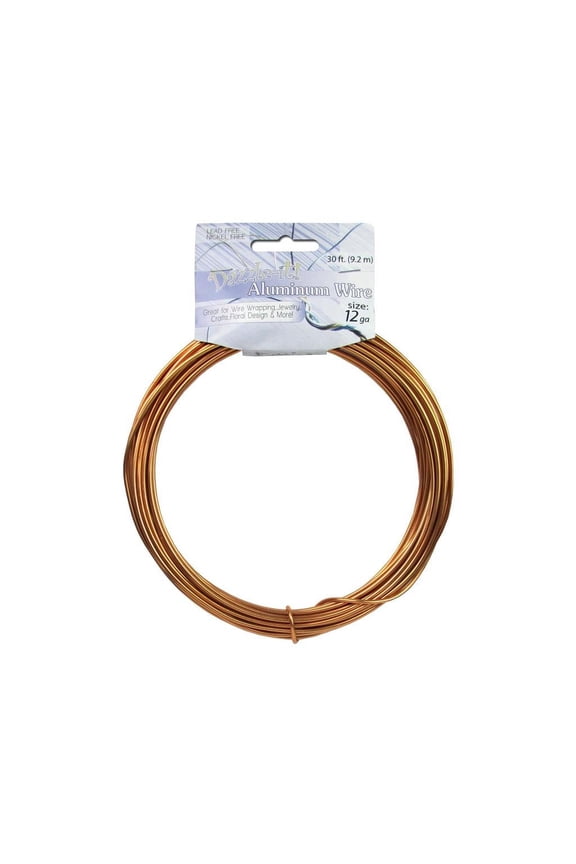 Dazzle It Aluminum Wire 12ga Rnd 30ft Light Copper