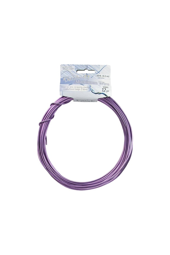 Dazzle It Aluminum Wire 12ga Rnd 30ft Purple