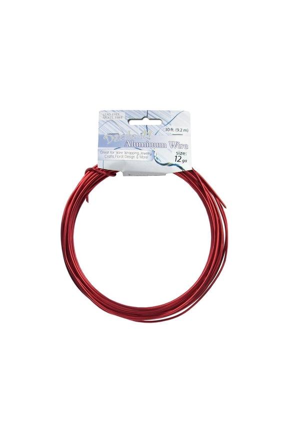 Dazzle It Aluminum Wire 12ga Rnd 30ft Red