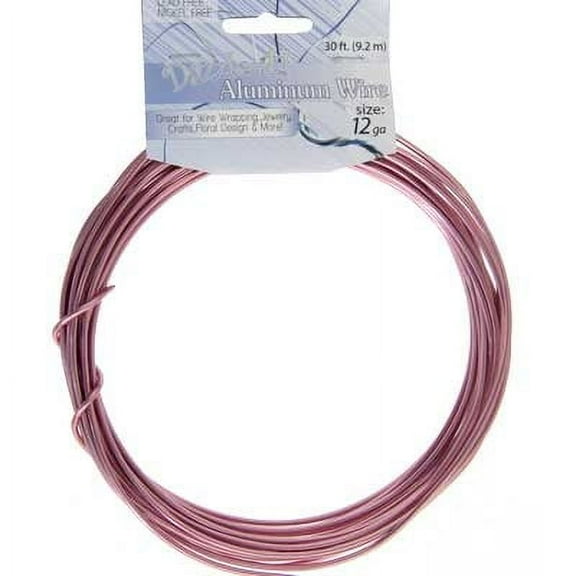 Dazzle It Aluminum Wire 12ga Rnd 30ft Rose