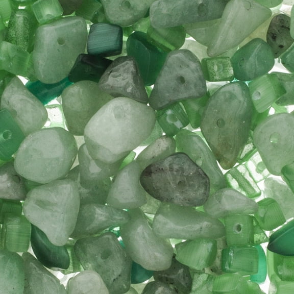 Dazzle-It! Chips Czech Seed Beads - Green - Assorted Sizes