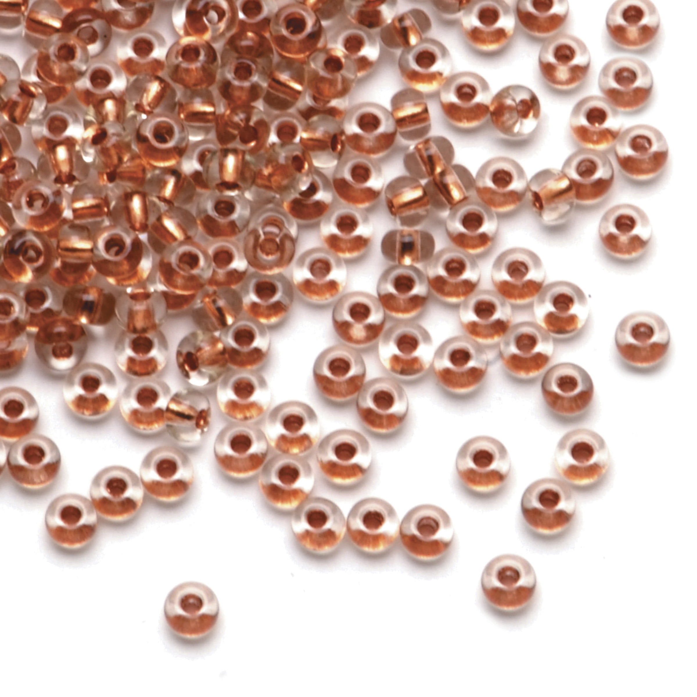 Glass Seed Beads 6/0 4mm Light Brown 