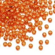Dazzle-It! Silver-Lined Czech Seed Beads - Orange - 6/0