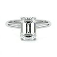 thumbnail image 1 of Dazzle Jewel 14K White Gold Plated Diamond Ring - Emerald Cut Excellent 1.9 Ct Diamond Ring For Women's - Solitaire with Accent Diamond Rings for Women's - Solo Stone Diamond Rings for Women's, 1 of 4