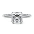 thumbnail image 1 of Dazzle Jewel 14K White Gold Plated Rings for Gifts - 1.7 Ct Lab Diamond Asscher Cut Wedding Ring - Daily Wear Simple Solitaire Rings for Women's - Solitaire Engagement Wedding Women's Rings Gifts, 1 of 4