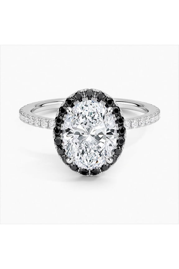 2.6 Ct Oval Cut Lab Created Simulated Diamond - 14K White Gold Plated Wedding Anniversary Rings - Classic Engagement Wedding Solitaire with Accents Rings - Party Wear Bands for Women's
