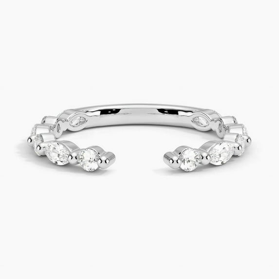 Dazzle Jewel Silver 14K White Gold Plated Ring - Round Cut Brilliant 2.1 Ct Diamond Ring For Women's - Open Wrap Fancy Engagement Rings - Engagement Wedding Modernist Prong Set Ring for Women's