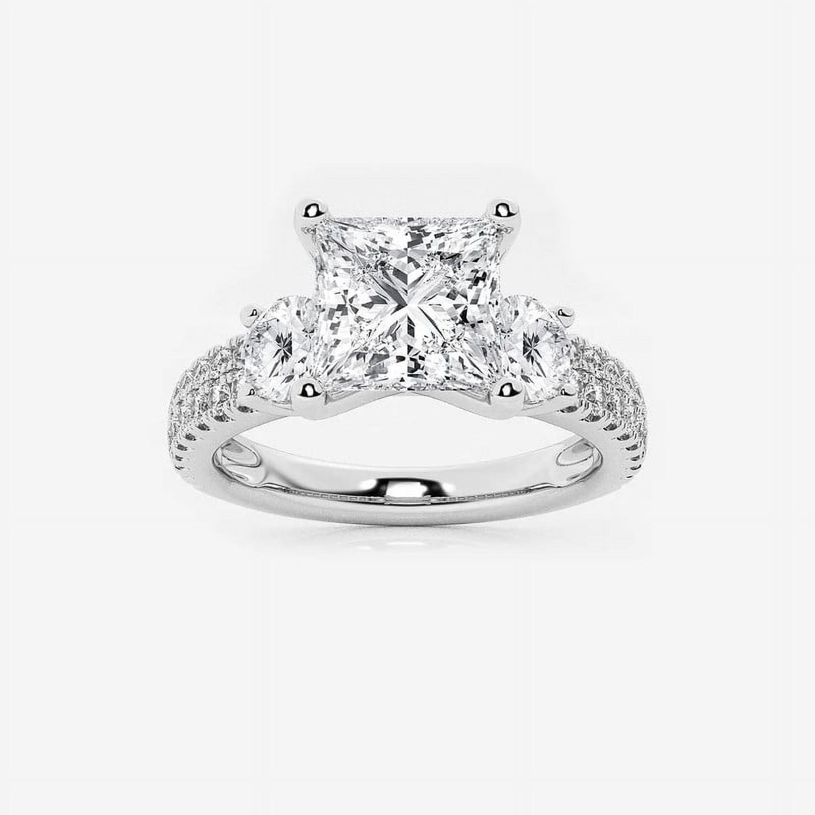 Dazzle Jewel Stamped 14K Silver Ring Princess Cut 1.8 Ct VVS1/D Lab