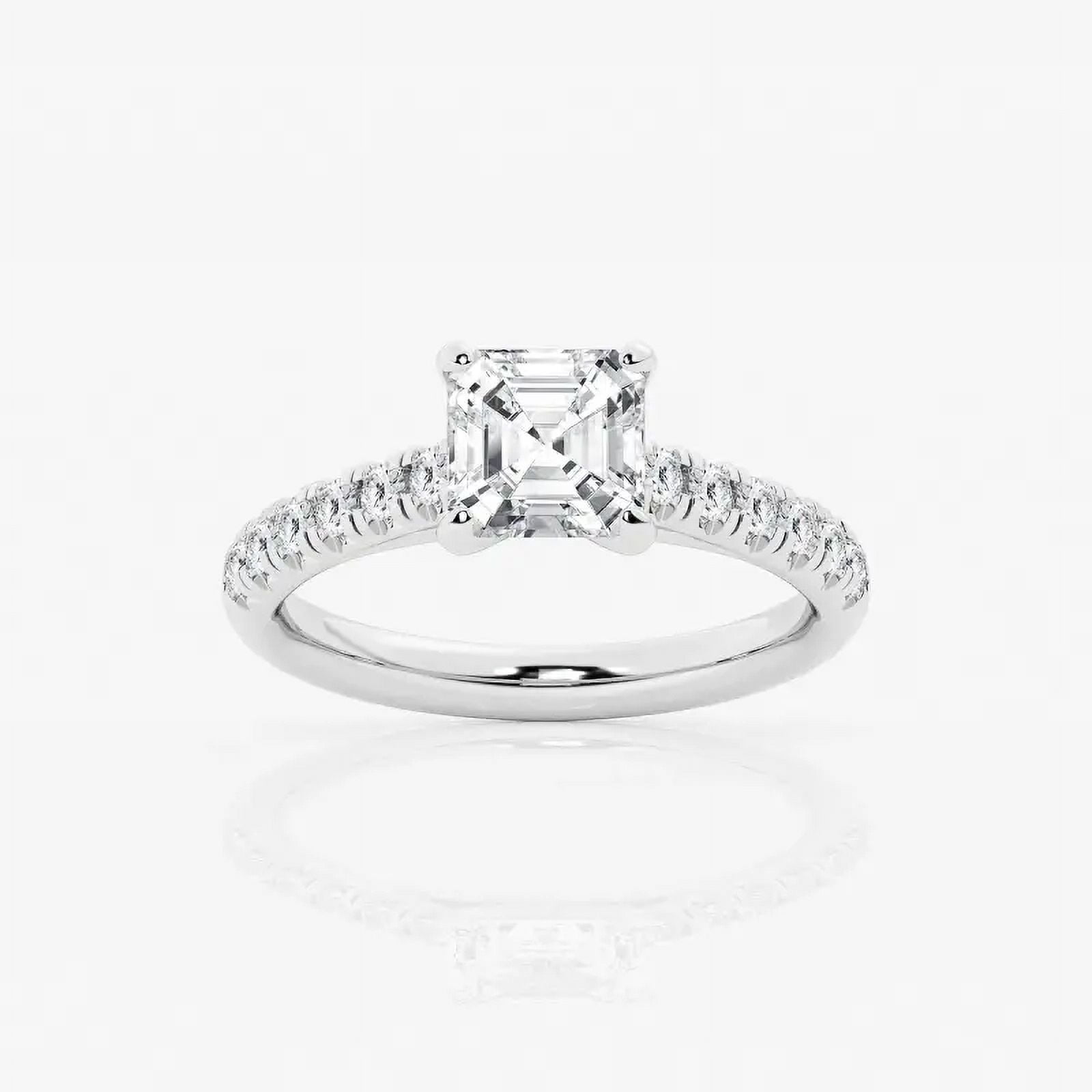 Dazzle Jewelry 1.5 Ct Asscher Cut Moissanite Engagement Ring - 14K ...
