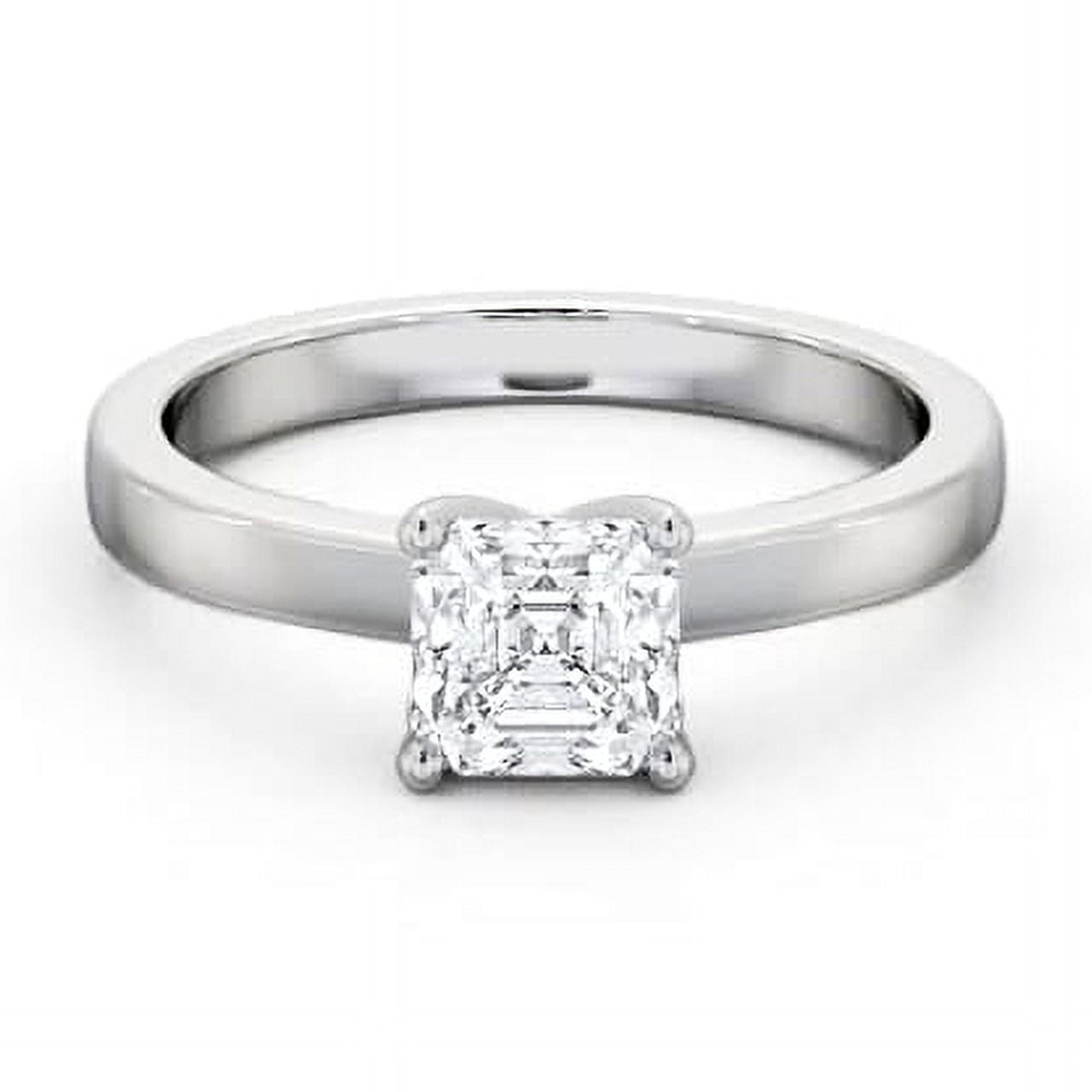 Dazzle Jewelry 1.8 Ct Asscher Cut Moissanite Engagement Ring - 14K ...