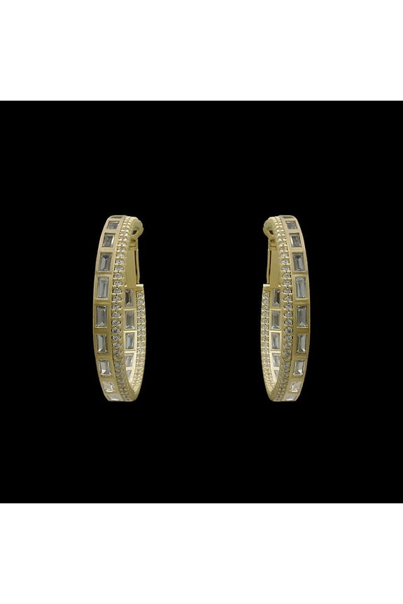 Dazzle Yourself with TheJewelryHut Designer Vintage Inspired Crystalline in Gold Plated Brass Hoop Earrings