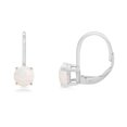 thumbnail image 1 of Dazzlelane 6.5MM Round Shape Simulated White Fire Opal Solitaire Drop Dangle Earrings with Leaver Back in 14K White Gold Plated 925 Sterling Silver Jewelry for Womens, 1 of 3