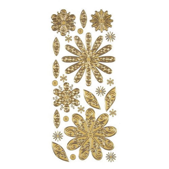 6 x Dazzles Stickers Gold Flower