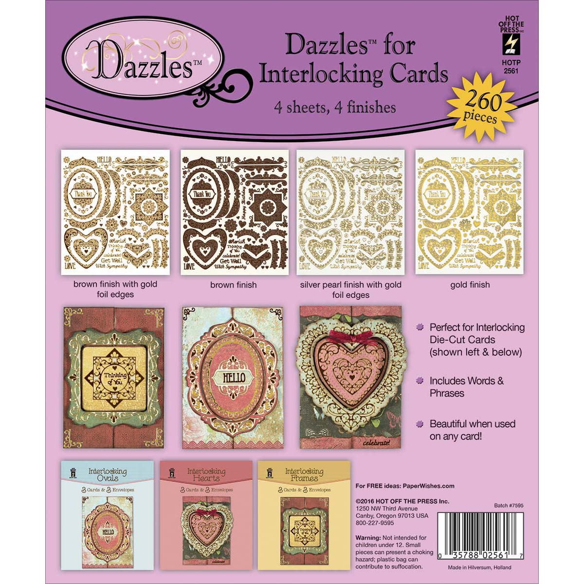 Interlocking Cards Dazzles Stickers 4/Pkg