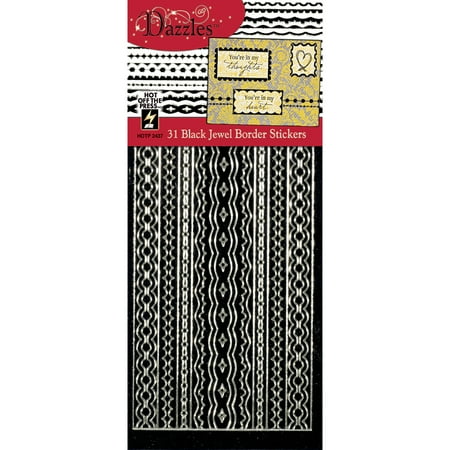Dazzles Stickers-Jewel Borders-Black