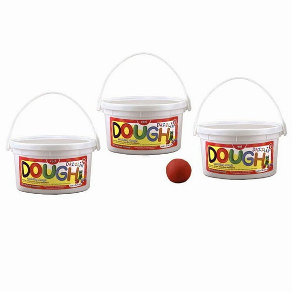 Hygloss Dazzlin' Dough Red 3 lb. Tub Pack of 3 (HYG48301-3)