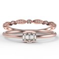 thumbnail image 1 of Dazzling 1.20 Carat Baguette Cut Trilogy Diamond Moissanite Engagement Ring, Wedding Ring in 925 Sterling Silver With 18k Rose Gold Plating , Three Stone Ring, Bridal Set, Matching Band, 1 of 4