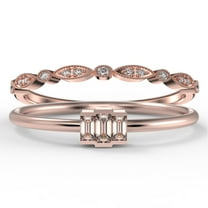 Dazzling 1.20 Carat Baguette Cut Trilogy Morganite Engagement Ring, Wedding Ring In 925 Sterling Silver With 18K Rose Gold Plating , Three Stone Ring, Bridal Set, Matching Band