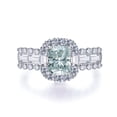 thumbnail image 1 of Dazzling 1 Carat Moissanite Rings for Women Radiant Cut D Color VVS1 S925 Silver Lab Created Diamond Rings Perfect for Daily Wear Parties Wedding Birthday with Certificate, 1 of 6