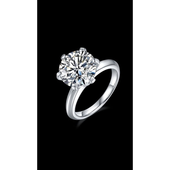 Dazzling 5 Carat Moissanite Solitaire Engagement Ring with GRA Certificate | VVS Quality, 925 Silver, 11mm Round Cut