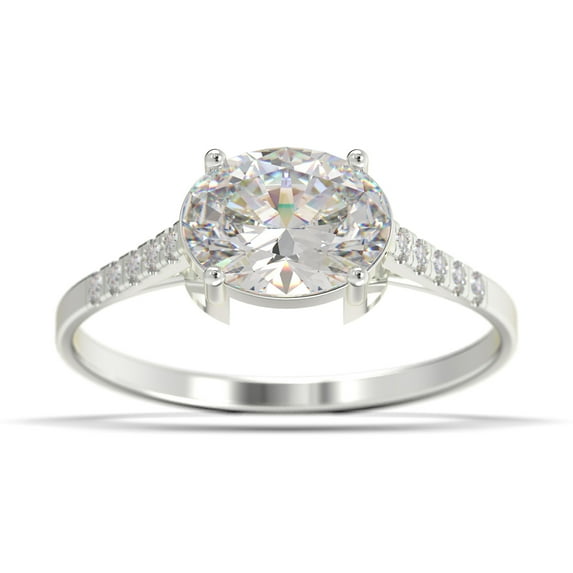 Dazzling Art Deco 1.50 Carat Oval Cut Diamond Moissanite Unique Engagement Ring, Wedding Ring in 925 Sterling Silver With 18k White Gold Plating Gift For Woman, Promise Ring, Anniversary Gift