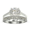 thumbnail image 1 of Dazzling Art Deco 2.50 Carat Oval Cut Diamond Moissanite Unique Engagement Ring, Wedding Ring, Two Matching Band in 925 Sterling Silver With 18k White Gold Plating Gift For Woman, 1 of 4