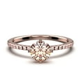thumbnail image 1 of Dazzling Art deco 0.75 Carat Round Cut Morganite And Diamond Moissanite Engagement Ring, Wedding Ring in 925 Sterling Silver With 18k Rose Gold Plating Gift For Girlfriend, Small Promise Ring, 1 of 3