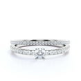 thumbnail image 1 of Dazzling Art deco 1.25 Carat Round Cut Diamond Moissanite Engagement Ring, Wedding Ring, One Matching Band in 925 Sterling Silver With 18k White Gold Plating Gift For Girlfriend, Small Promise Ring, 1 of 3