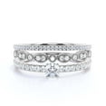 thumbnail image 1 of Dazzling Art deco 1.75 Carat Round Cut Diamond Moissanite Engagement Ring, Wedding Ring, Two Matching Band in 925 Sterling Silver With 18k White Gold Plating Gift For Girlfriend, Small Promise Ring, 1 of 3