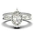 thumbnail image 1 of Dazzling Art nouvea 2.00 Carat Oval Cut Diamond Moissanite Engagement Ring, Wedding Ring in 925 Sterling Silver With 18k White Gold Plating, Compass Ring, Bridal Set, Matching Band, 1 of 4