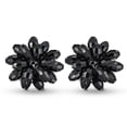thumbnail image 1 of Dazzling Black Chrysanthemum Crystal Clip On Non Pierce Earrings, 1 of 8