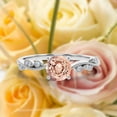 thumbnail image 1 of Dazzling Boho & hippie 1.25 Carat Round Cut Morganite And Diamond Moissanite Classic Inspired Engagement Ring, Unique Twist Band Wedding Ring in 10k Solid White Gold, Promise Ring, Anniversary Gift, 1 of 3