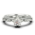 thumbnail image 1 of Dazzling Boho & hippie 1.75 Carat Round Diamond Moissanite Engagement Ring, Wedding Ring in 925 Sterling Silver With 18k White Gold Plating, Affordable Gift, Bridal Set, Matching Band, 1 of 4