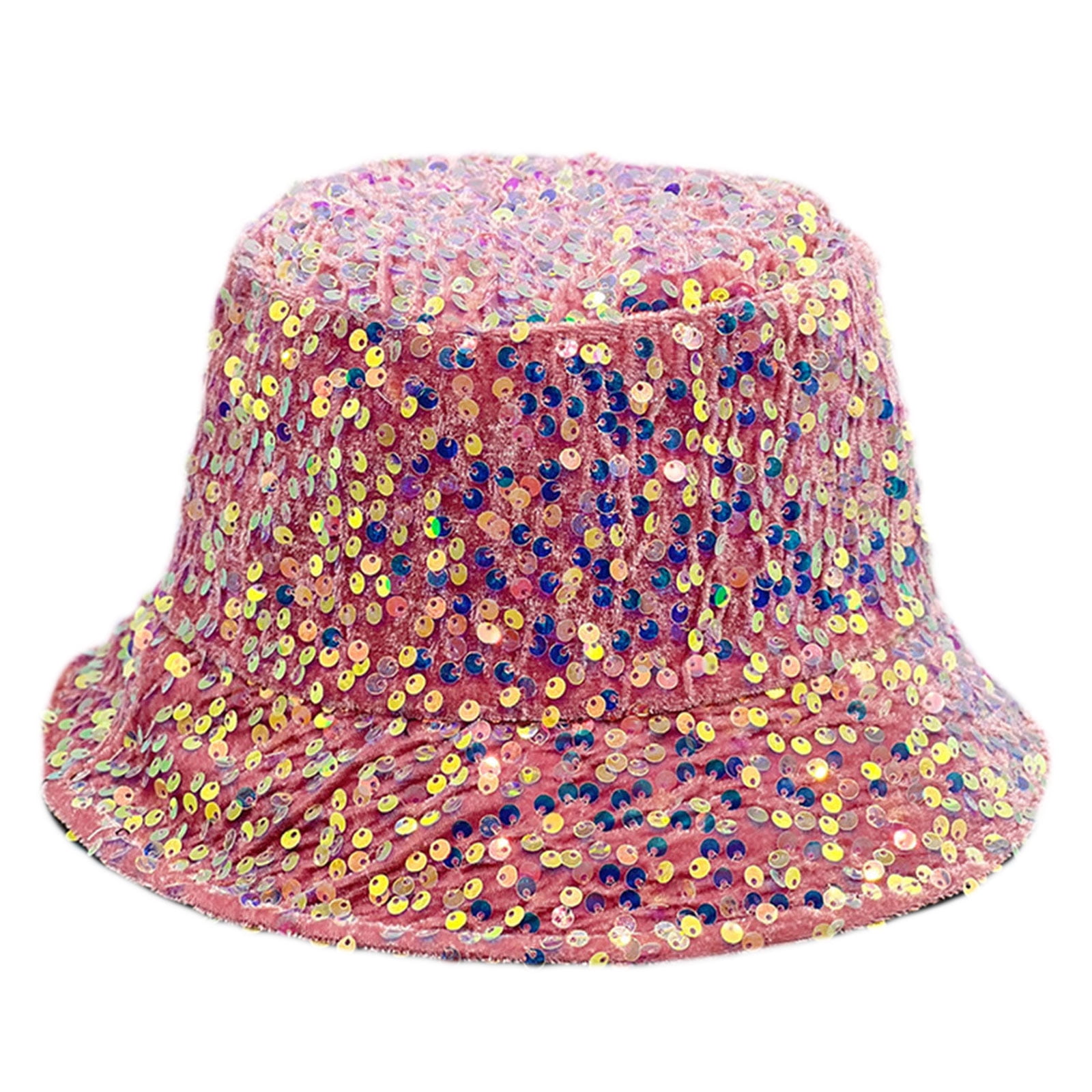 Dazzling Color Sequins Bucket Hat Multicolor Foldable Wide Brim
