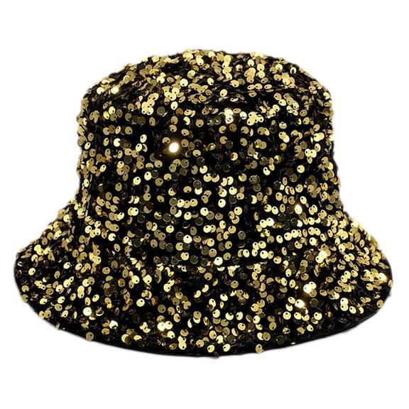Dazzling Color Sequins Bucket Hat Multicolor Foldable Wide Brim Hat Cool Cap