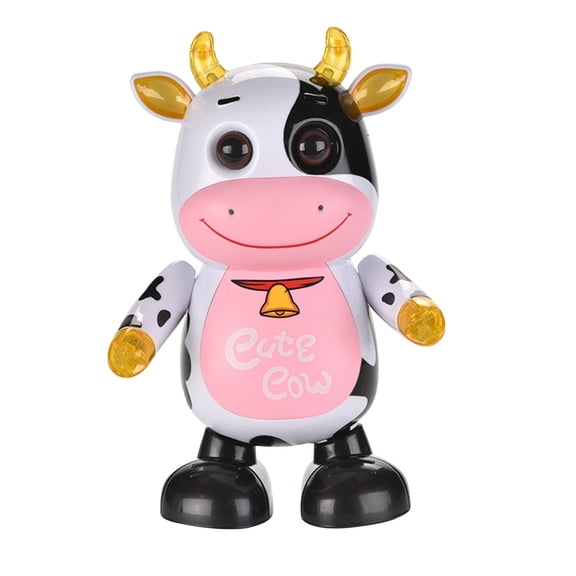 Dazzling Dance Robot Baby Cow Musical Toy With Colorful Lights And 14 Different Songs Plastic Electric Rotating Children Christmas Present