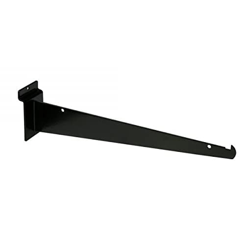 Dazzling Displays 10" Black Slatwall Knife Shelf Bracket with Lip - 10 Pcs - Fits All Slat Panels