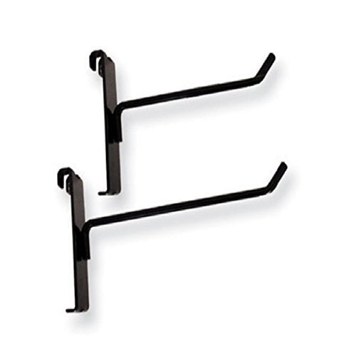 Dazzling Displays Black Metal Gridwall Hooks, Box of 12 - Six 4-Inch and Six 6-Inch Hooks, Ideal Grid Wall Accessory for Gridwall Accessories Display