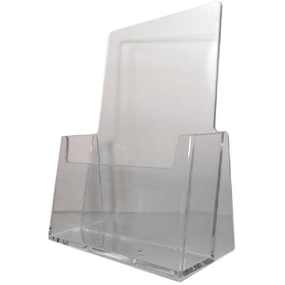 Dazzling Displays Clear 5.5 x 8.5 Bi-Fold Countertop Brochure Holder
