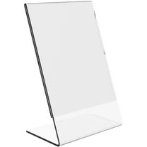 Dazzling Displays Clear Acrylic Sign Holder 5 x 7 - Clear Slanted Sign Holder - Premium Acrylic Sign Holder for Office, Retail, Tradeshow and Home Use (34 Pack)