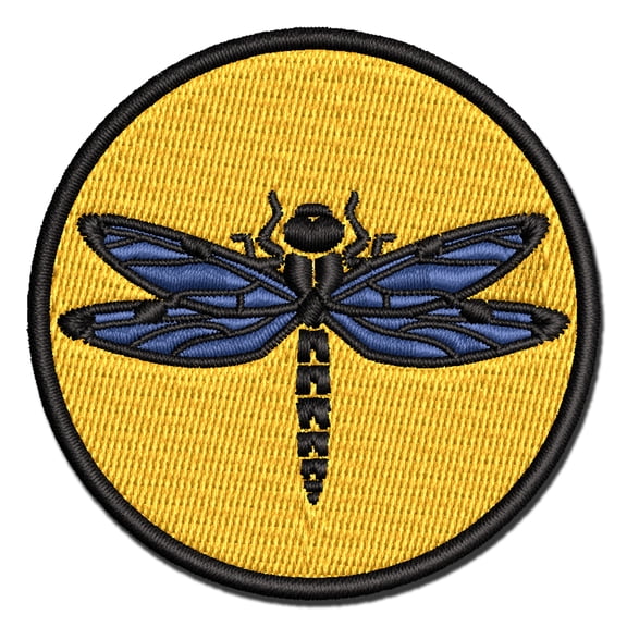 Dazzling Dragonfly Dasher Darner Insect Applique Multi-Color Embroidered Iron-On Patch - 2.0 Inch Mini