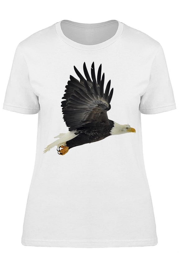 Dazzling Flying Bald Eagle T-Shirt Women -Image by Shutterstock, Female Small